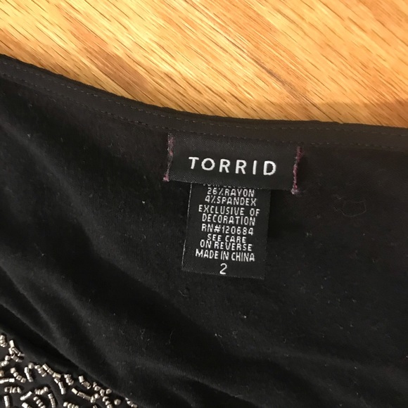 GORGEOUS BLACK CHIFFON EMBELLISHED TOP - Picture 10 of 16